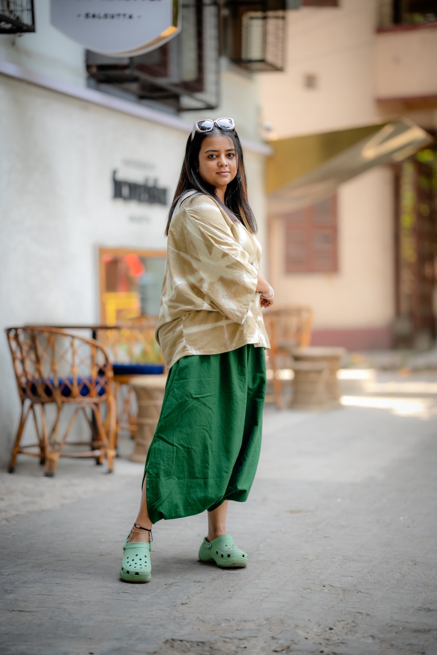 Dhoti Style Bottom ( Bottle Green)