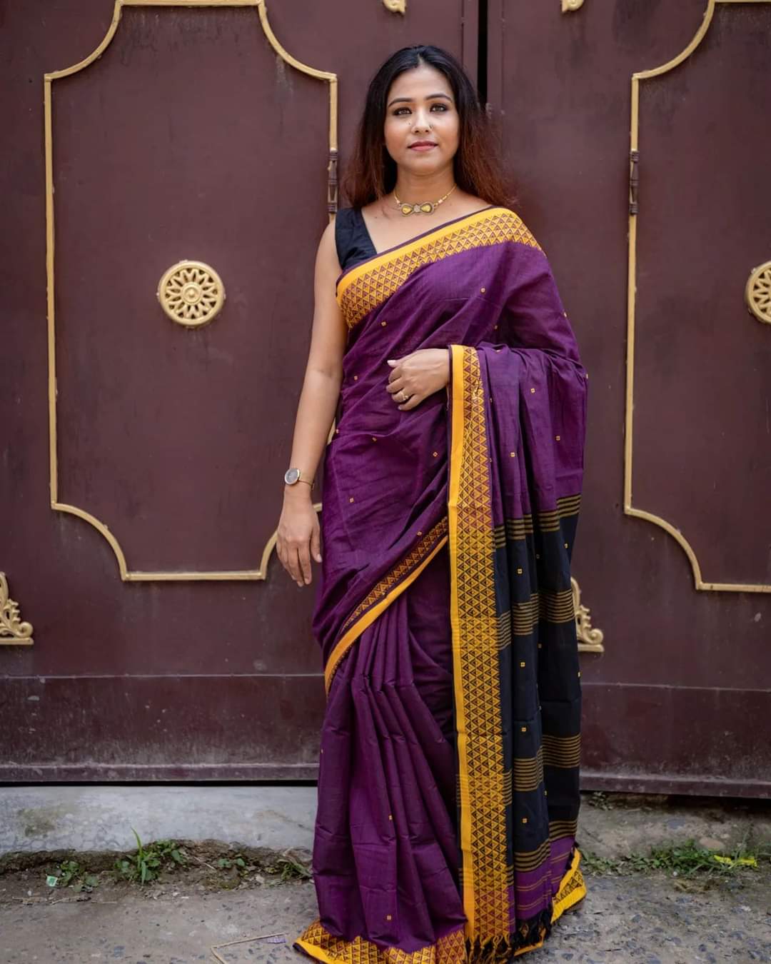 Purple Begampuri Saree