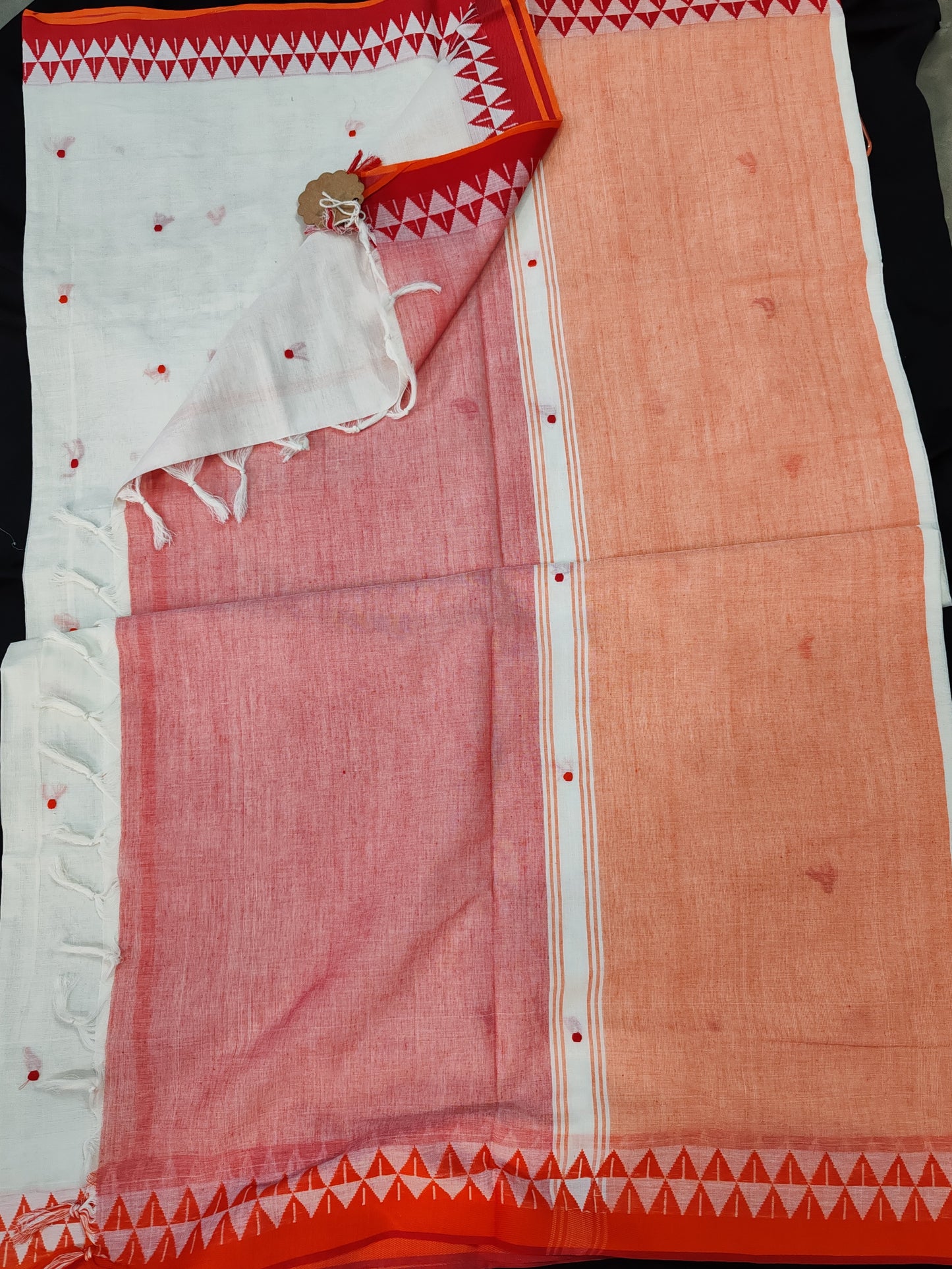 Handwoven Ganga Jamuna Border Pure Cotton Saree